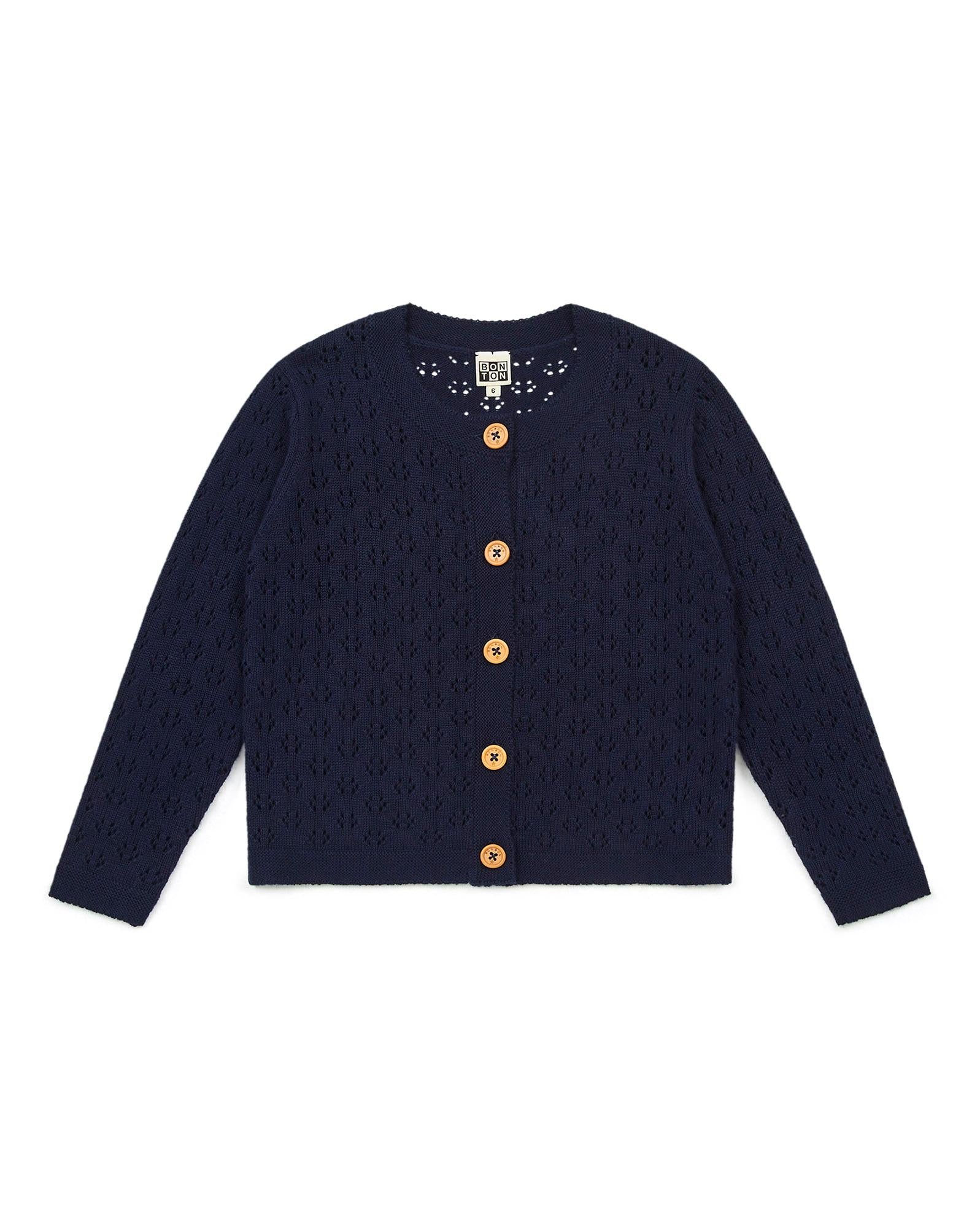 Cardigan Retro blue in knit