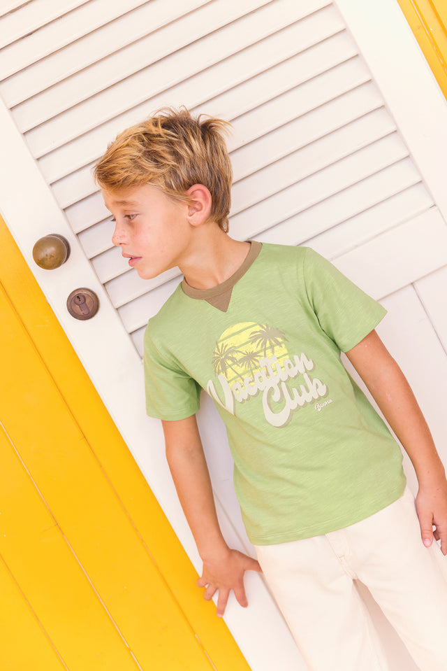 T-shirt - Lodesie Green  Print "Club Vacation" - Image principale