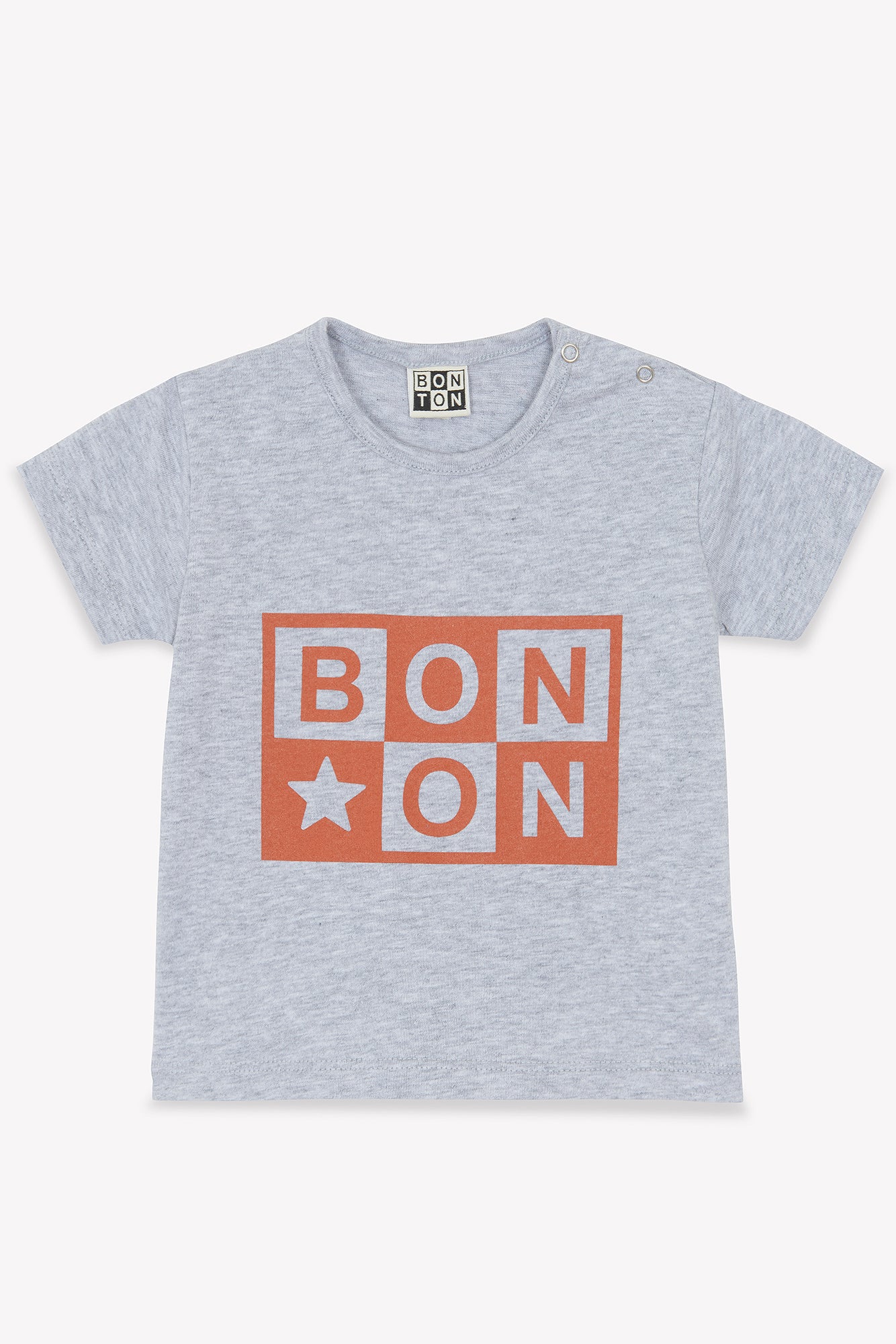 Tee-shirt - Tuba  gris chiné logo Bonton