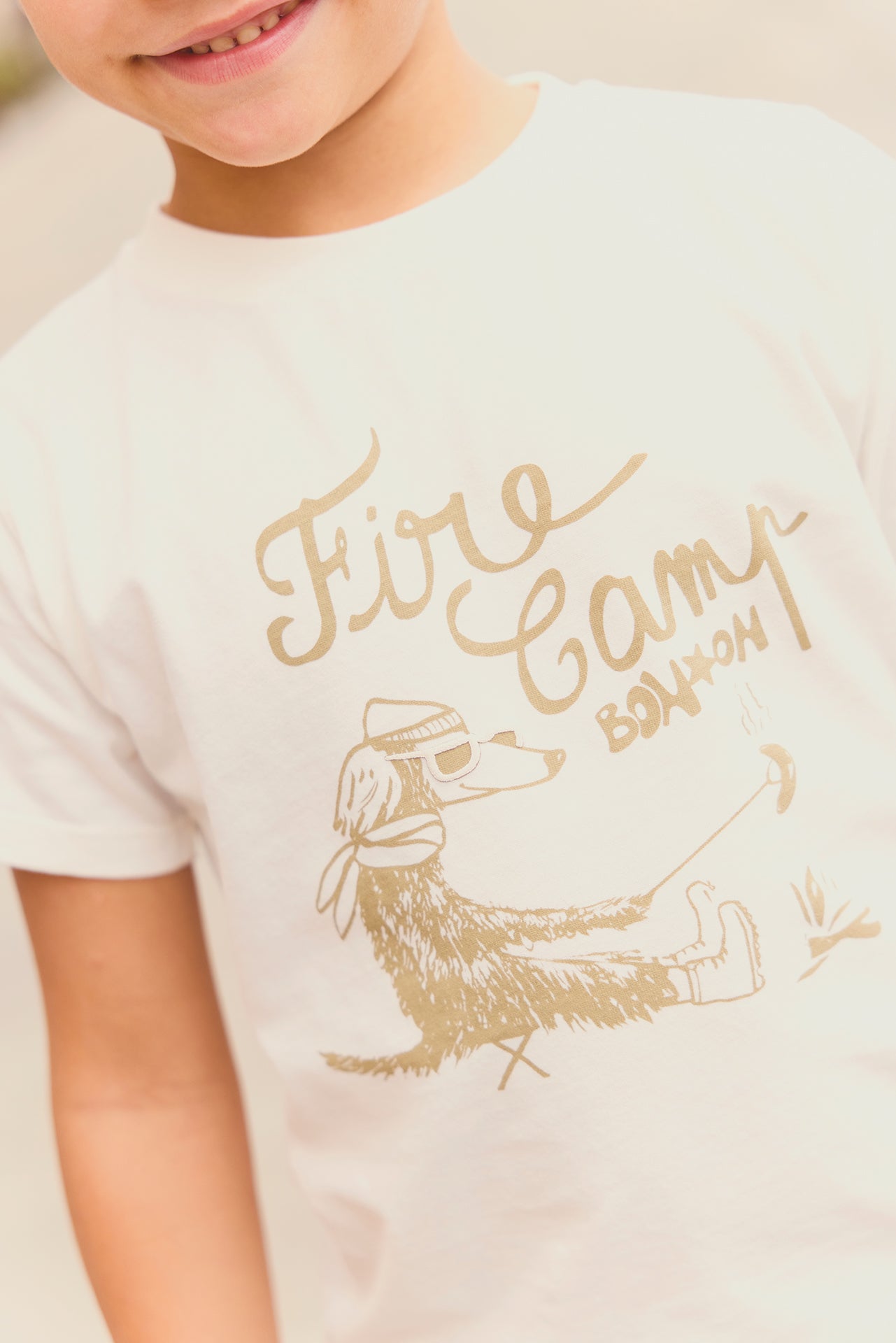 Tee-shirt - Tubo blanc hamac imprimé "Fire Camp"