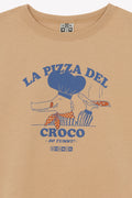 Tee-shirt - Tubo beige illustration "Pizza del croco"