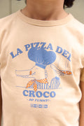 Tee-shirt - Tubo beige illustration "Pizza del croco"