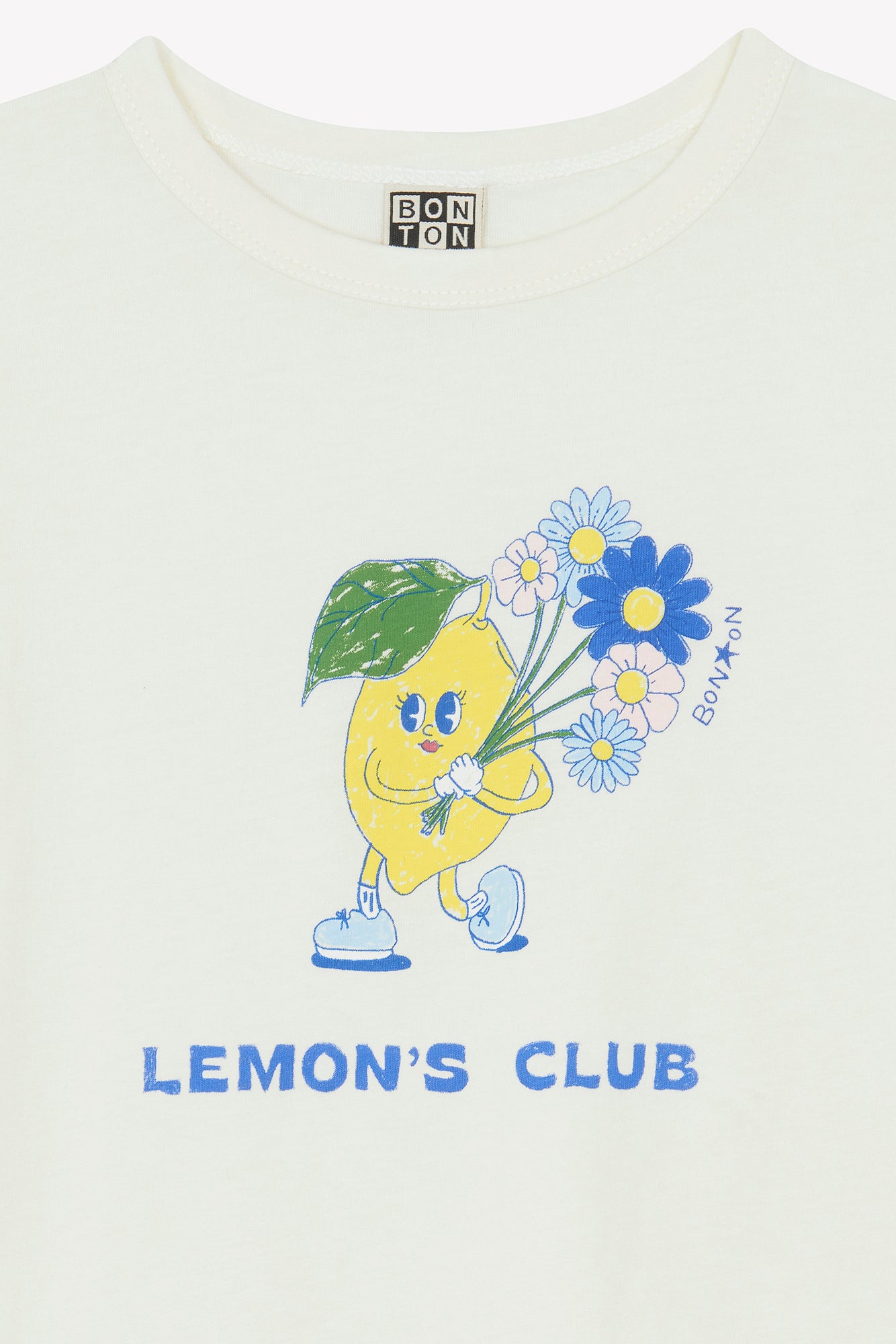 Tee-shirt - Tubo écru bonton illustration "Lemon Club"