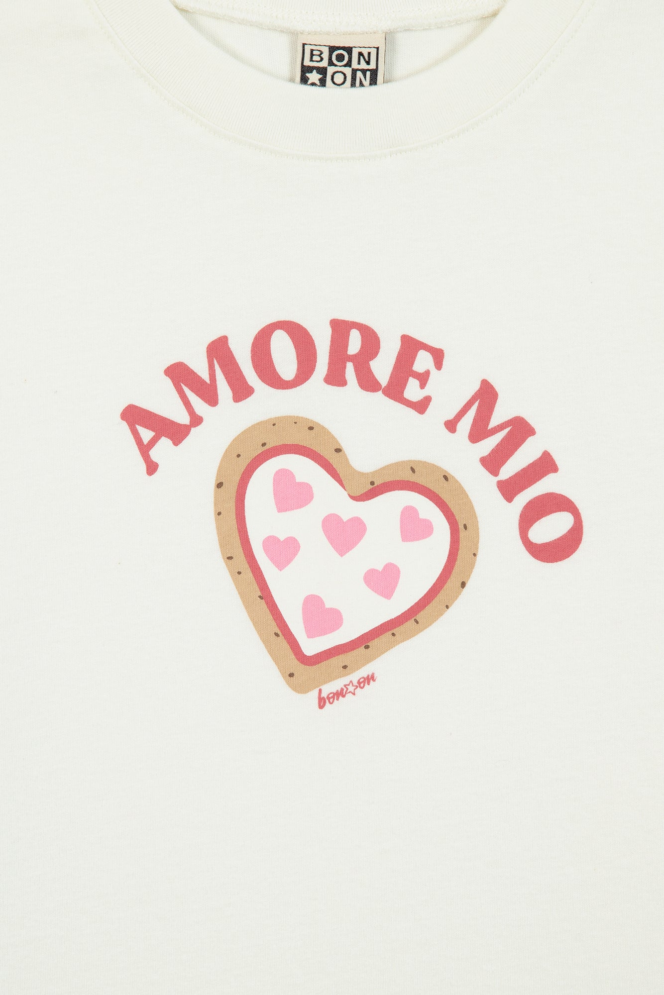 Tee-shirt - Tubo ecru bonton illustration "Amore Mio"