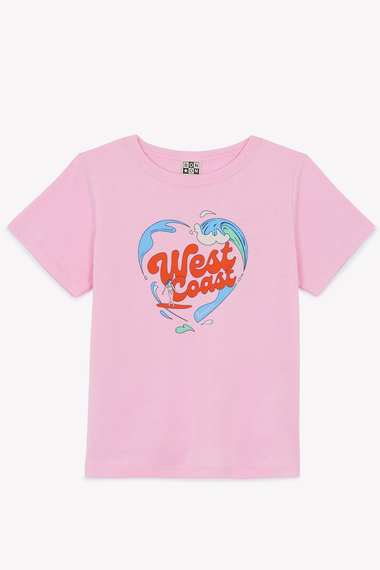 T-shirt - Tubo Pink bule Illustration "West Coast"