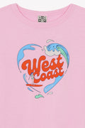 T-shirt - Tubo Pink bule Illustration "West Coast"