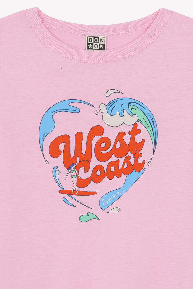 T-shirt - Tubo Pink bule Illustration "West Coast" - Image alternative