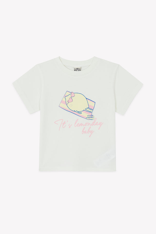 Tee-shirt - Tubo écru bonton illustration "Lemonday" - Image principale