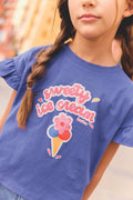 Tee-shirt - Lolita bleu fou illustration "Icecream"