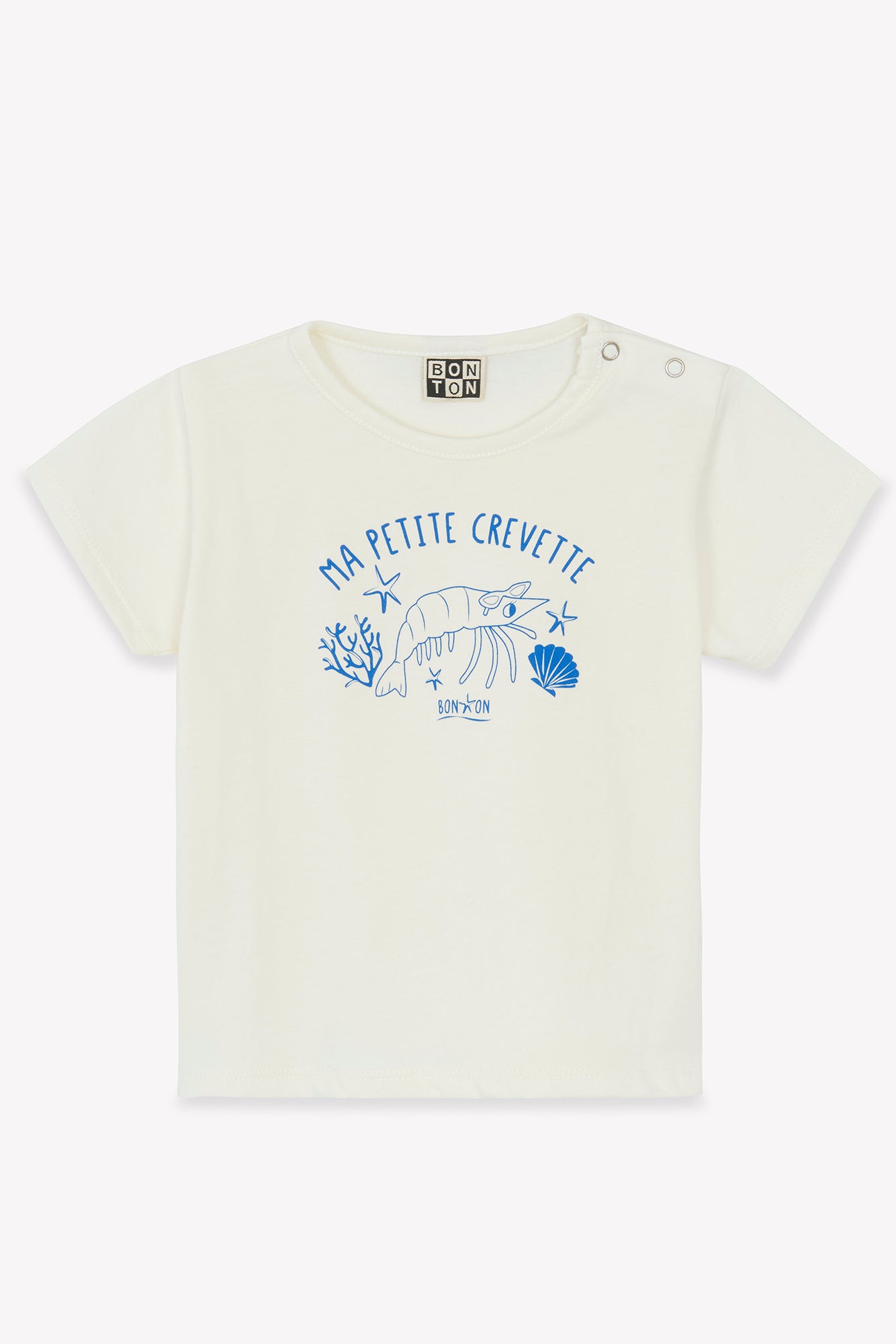 Tee-shirt - Tuba écru illustration "Ma petite crevette"