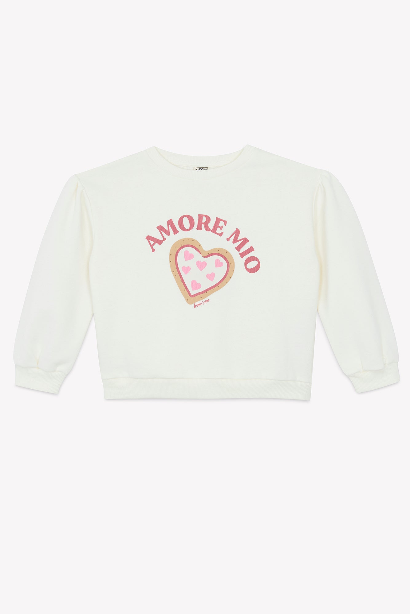 Sweat - Lys ecru bonton illustration "Amore Mio"