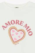 Sweat - Lys ecru bonton illustration "Amore Mio"