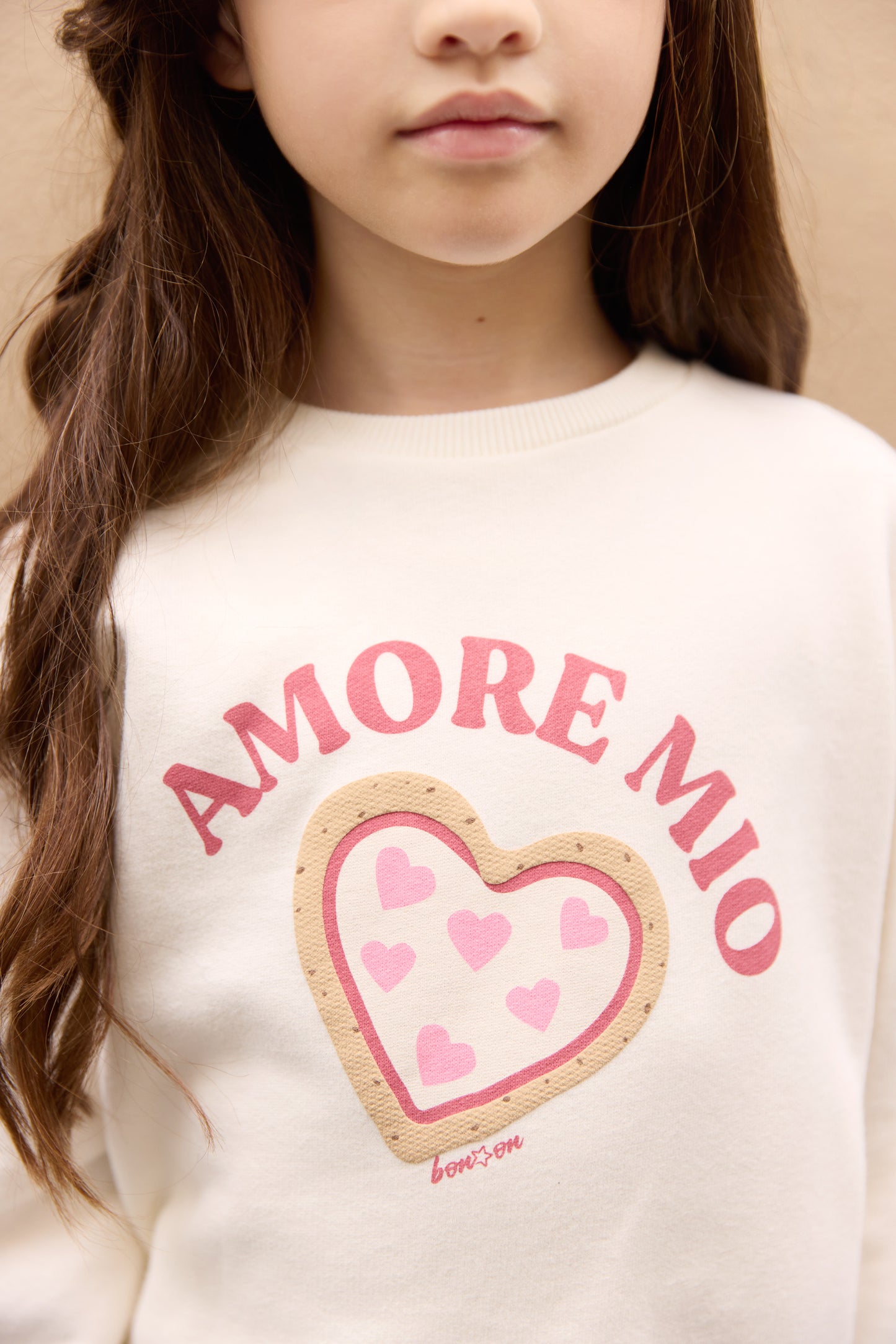 Sweat - Lys ecru bonton illustration "Amore Mio"