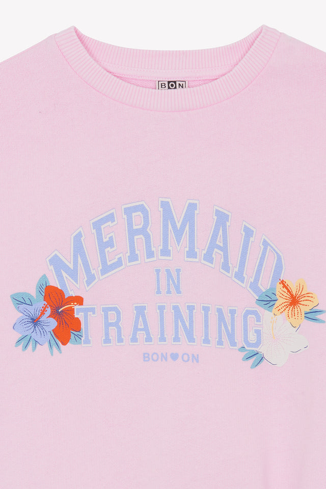 Sweatshirt - Lys Pink bule Illustration "Mermaid" - Image alternative