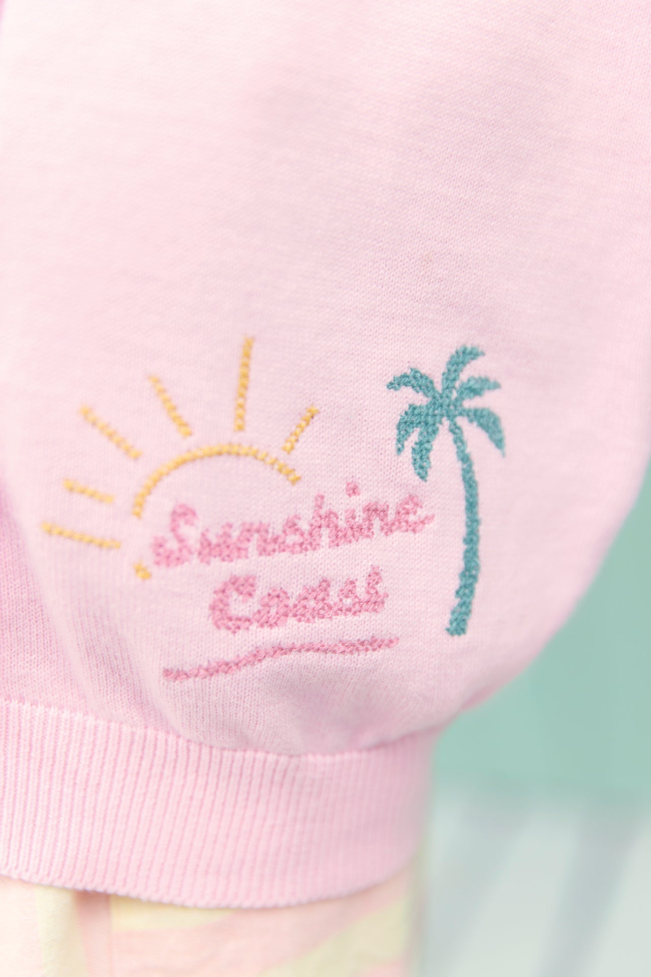 Cardigan - Lola Pink bule Illustration "Sunshine Coast"