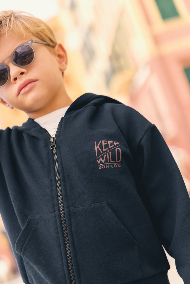 Sweatshirt - read Blue Immeted night "Keep it Wild" - Image principale