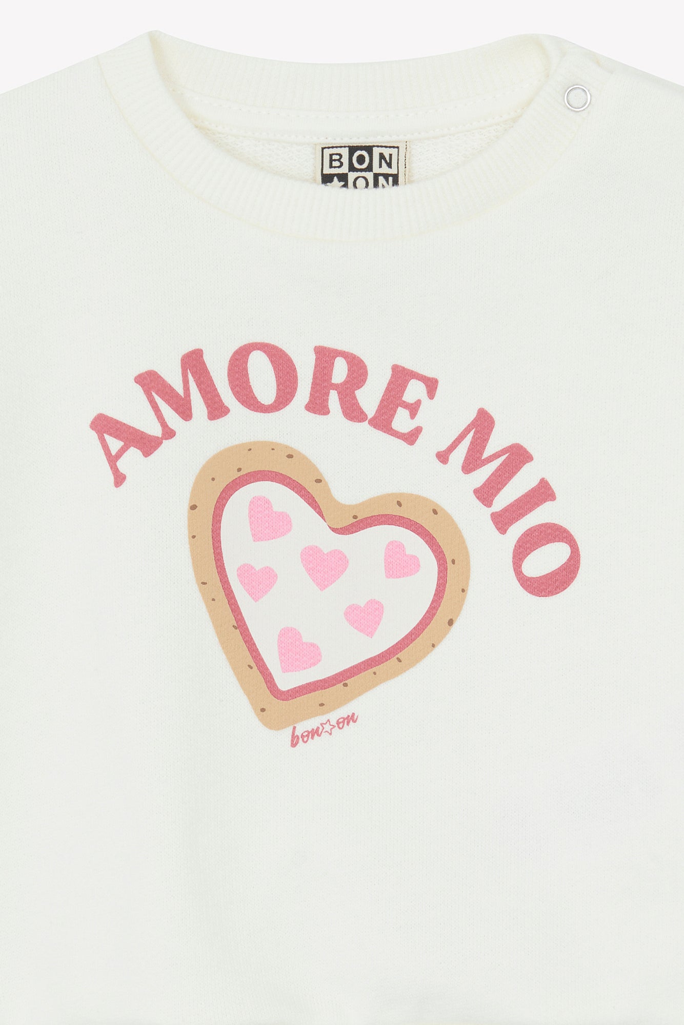 Sweatshirt - Lys Écru Bonton Illustration "Amore Mio"