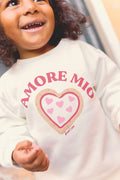 Sweatshirt - Lys Écru Bonton Illustration "Amore Mio"