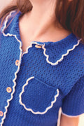 Cardigan - Lanza bleu fou en crochet