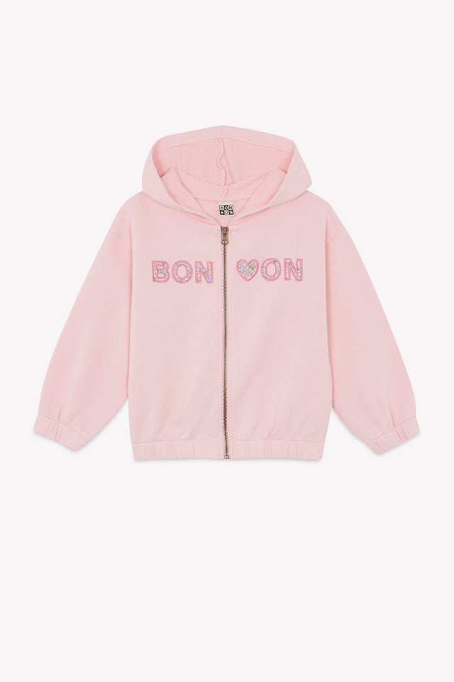 Sweat - Hoodie lisbonne rose gelato zippé - Image principale