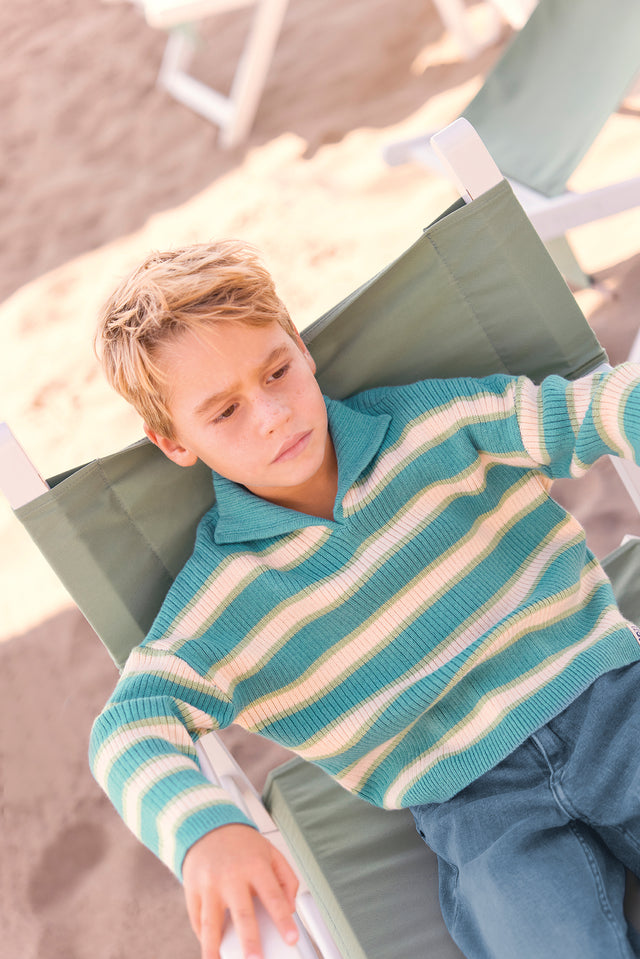 Sweater - Leonard Blue Fish striped - Image principale