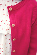 Cardigan - Lotta rose guili en tricot côtelé