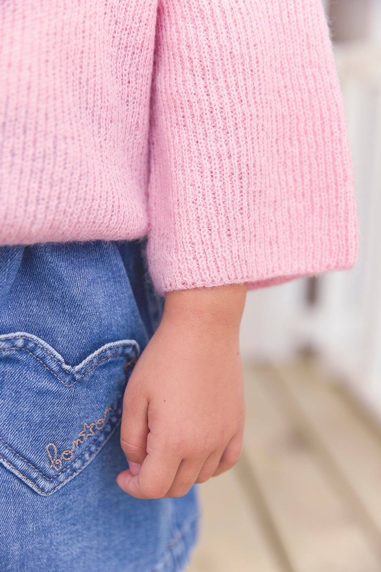 Cardigan - Lizbeth rose gelato en maille côtélé