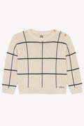 Sweater - Misty ecru bonton grid