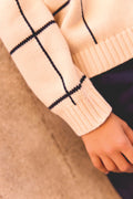 Sweater - Misty ecru bonton grid