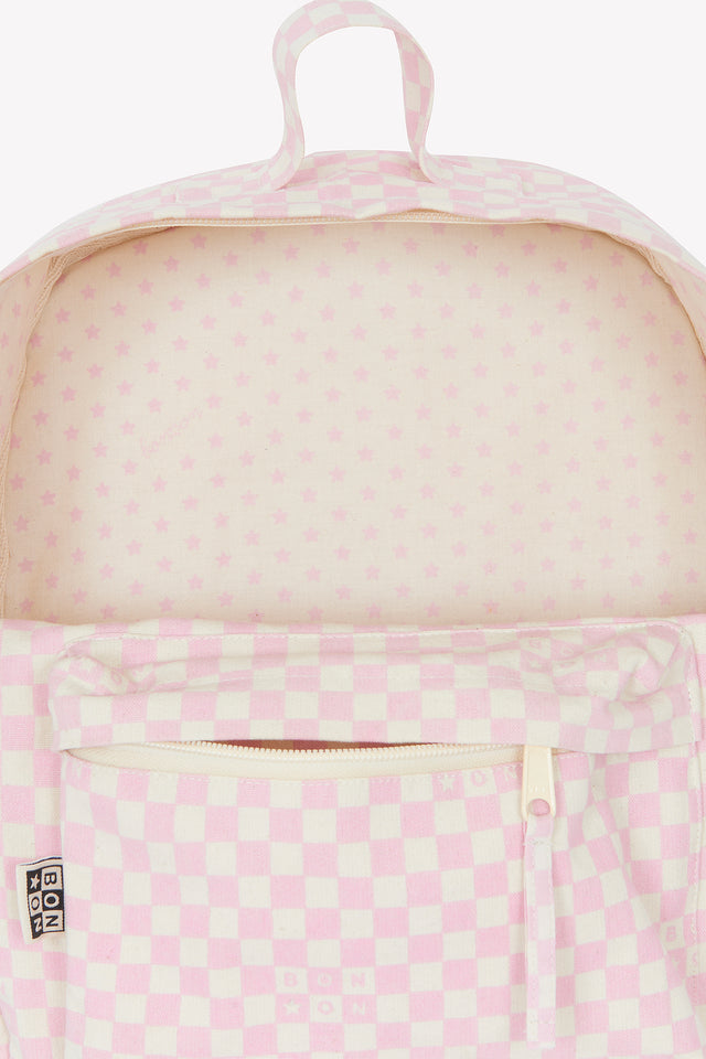 Sac à dos - Damier petit modèle rose clair - Image alternative