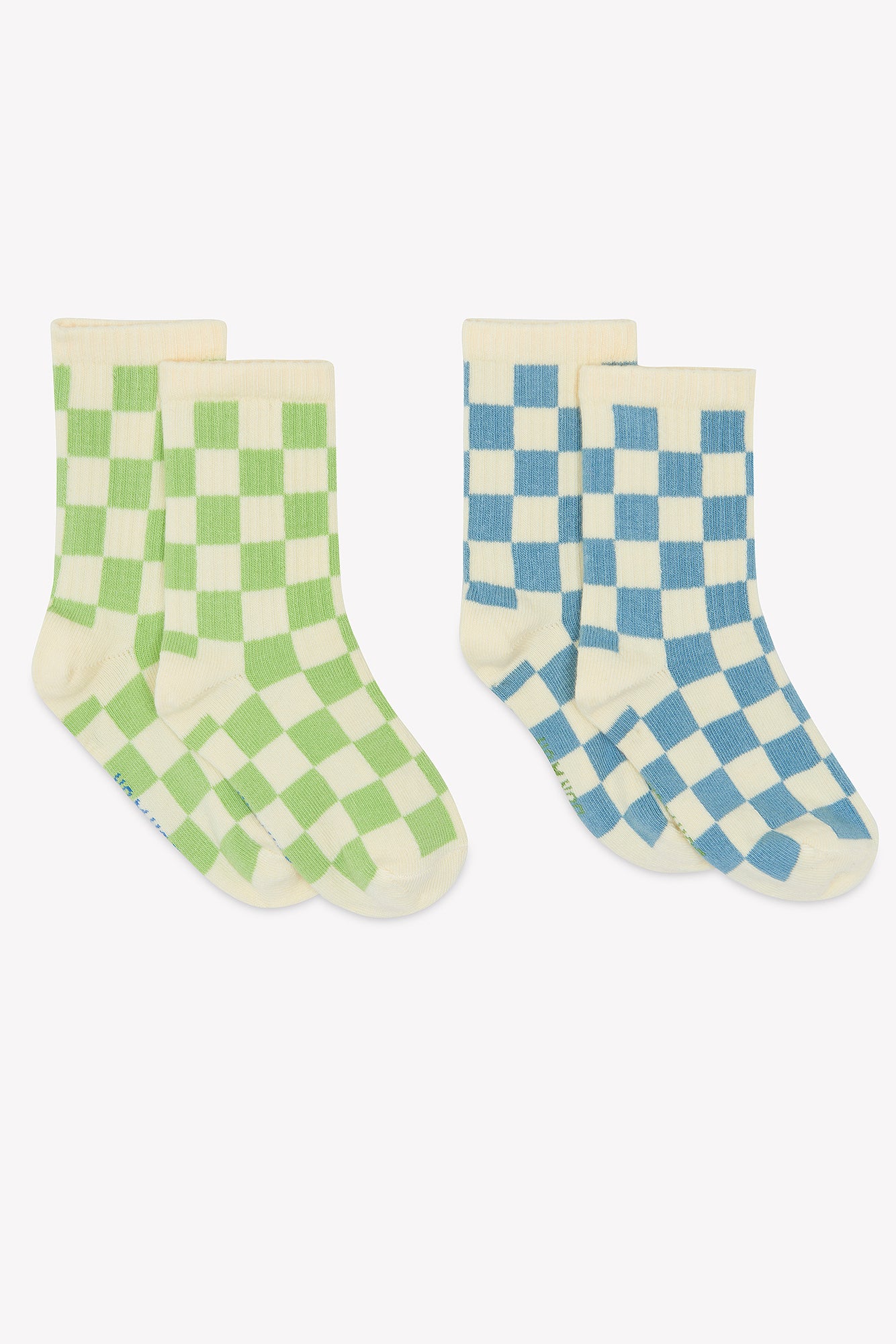 Lot de 2 chausettes - Damier blue fish et vert