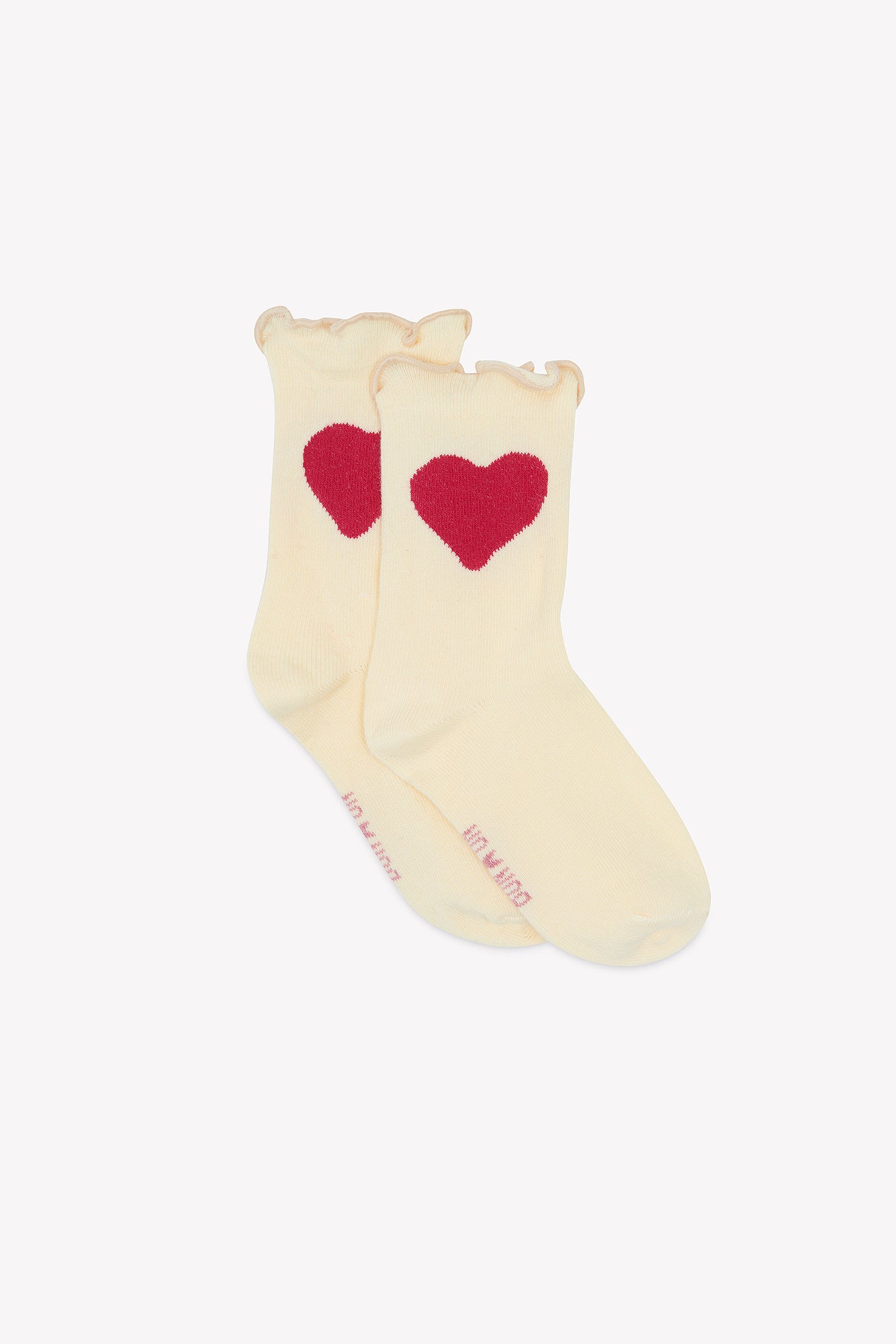 Socks - Ecru  bonton Illustration heart