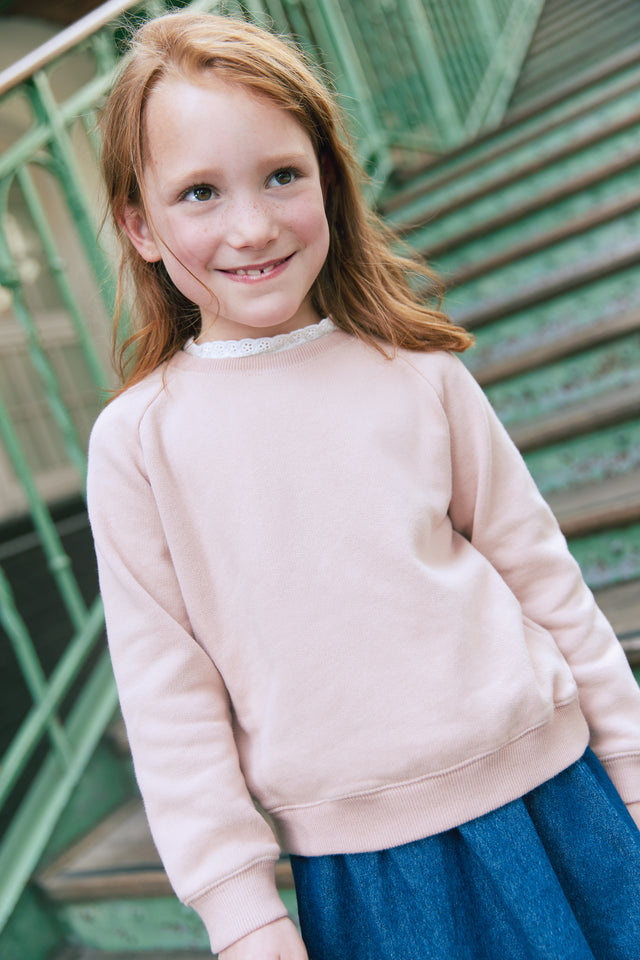 Sweatshirt - Pink tiliaf in 100% organic cotton - Image principale