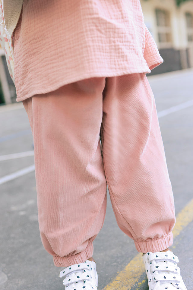 Trousers - Clear pink velvet rusk - Image principale