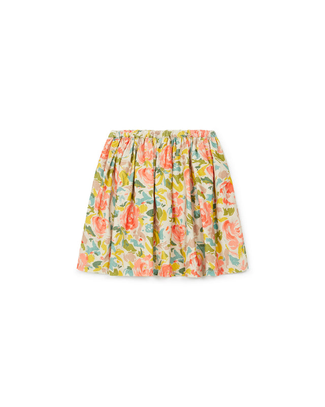 Skirt - Mini velvet "painted flower" - Image principale