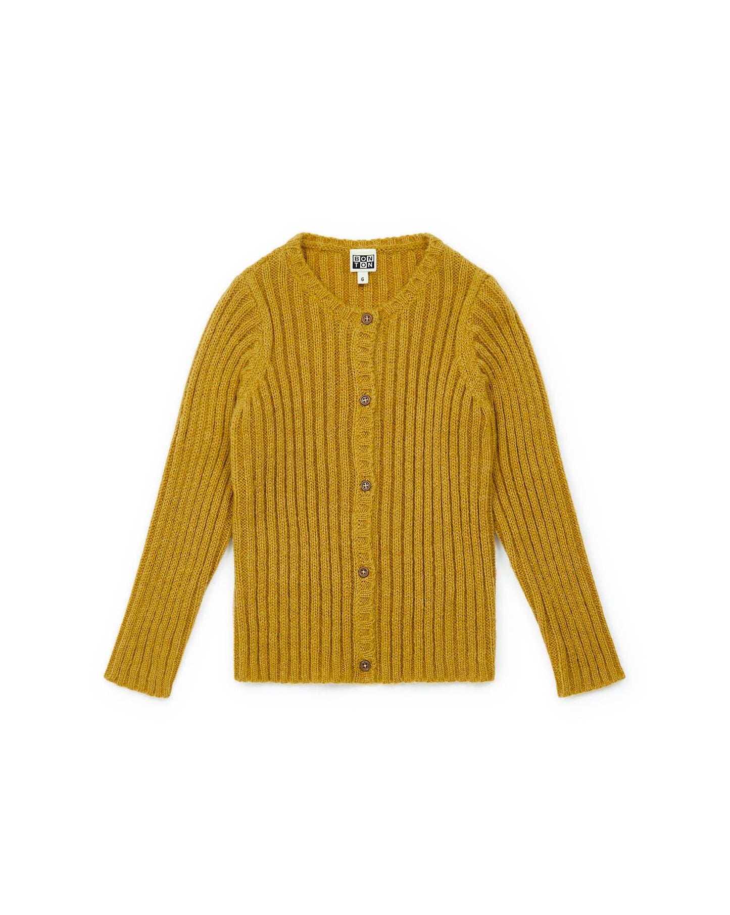 Cardigan - à côtes 2x2 en laine mélangée fille