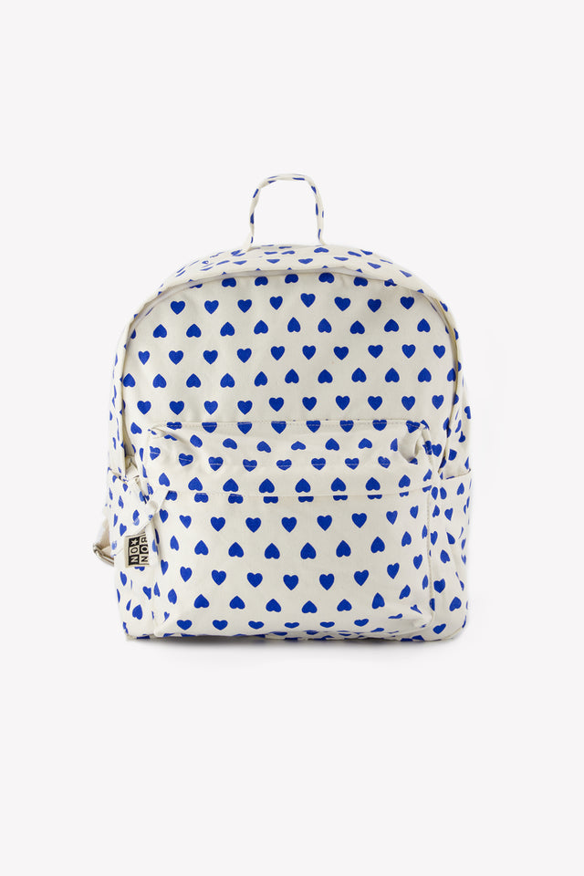 Sac à dos - cœur bleu en toile 100% coton - Image principale