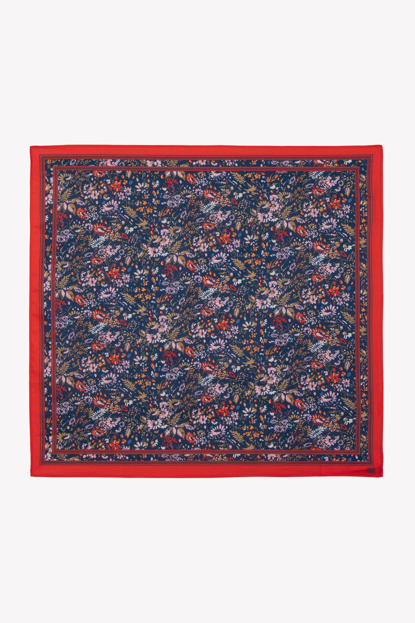 Foulard - Fleuri bleu 50cm