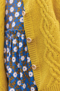 Cardigan  - Bernard in twisted yellow knitting