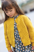 Cardigan  - Bernard in twisted yellow knitting