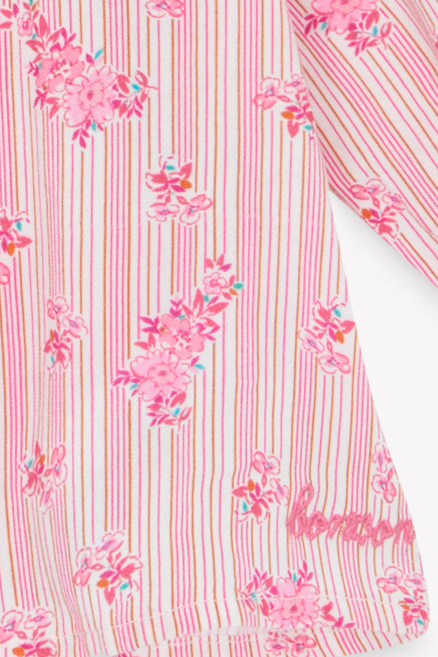 Blouse - Reina Light Rose Striped Fleuri - Image alternative