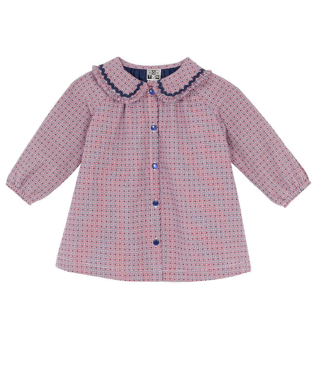 Dress - Baby blue heidi baby in checkered chambray - Image principale