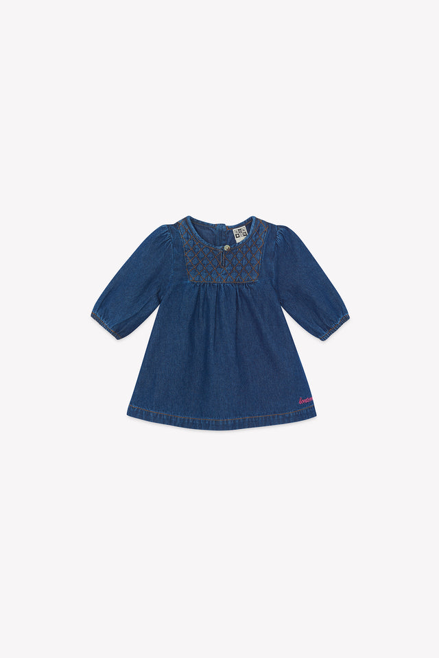 Robe - Dragée chambray bleu matelassé - Image principale