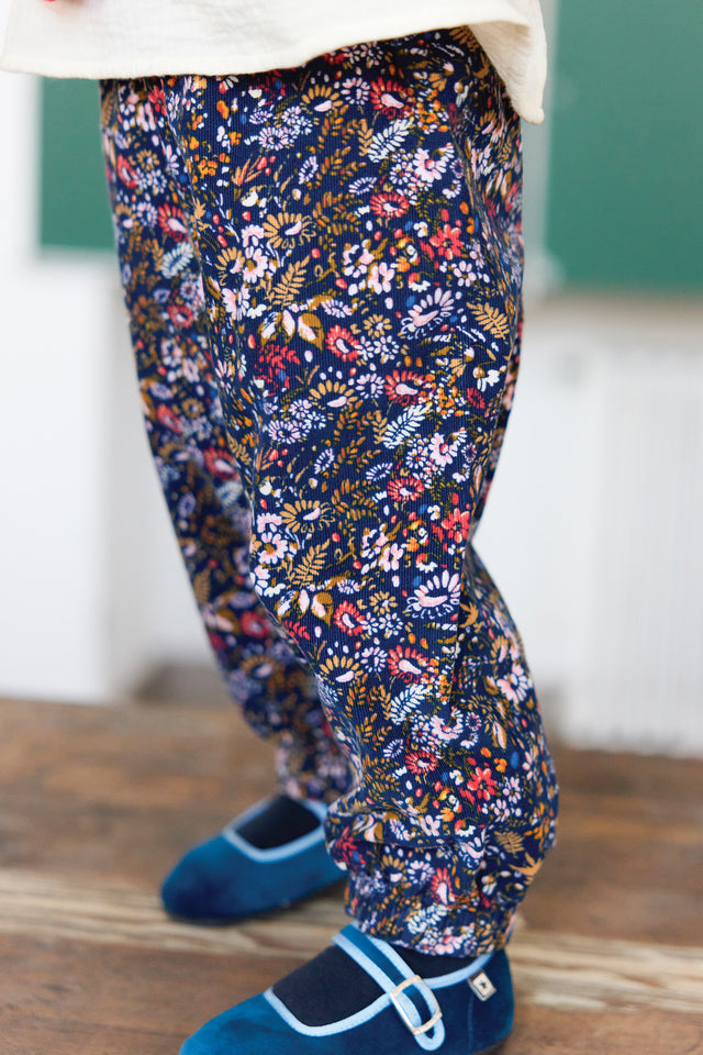 Trousers - Biscotte in Velvet Print "October flower" - Image principale