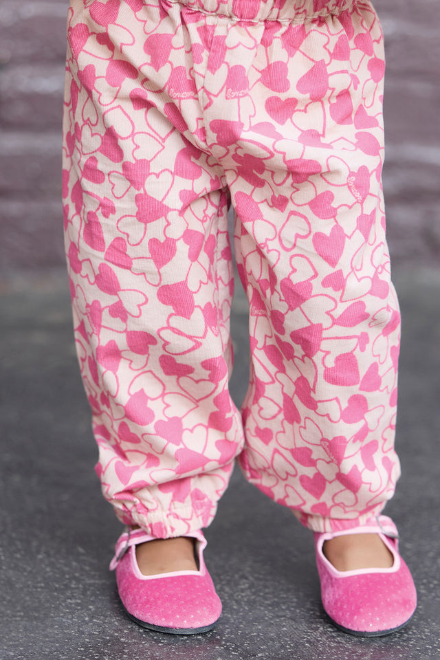 Trousers - Biscotte in Velvet Print heart - Image principale