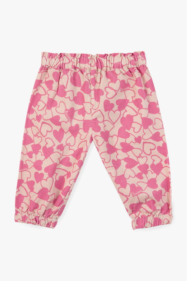 Trousers - Heart printed velvet rusk - Image principale