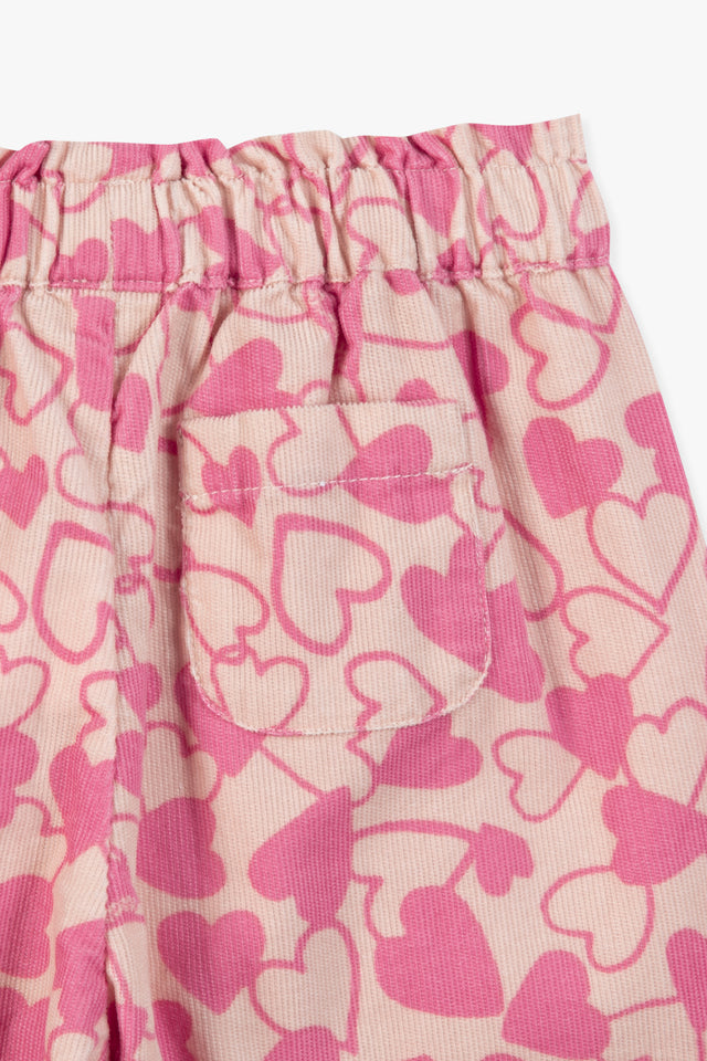 Trousers - Heart printed velvet rusk - Image alternative