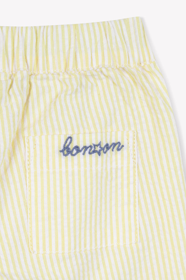 Pantalon - Gino jaune Bébé coton seersucker rayure - Image alternative