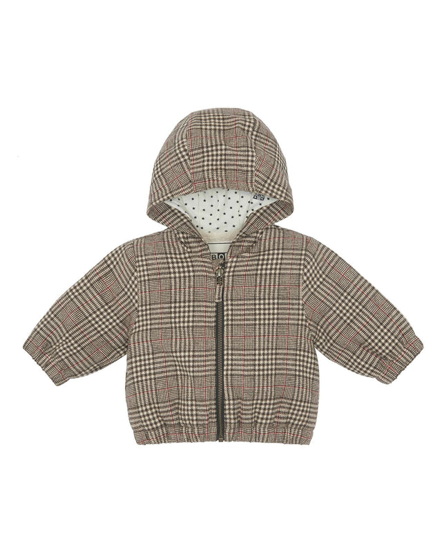 Jacket - brown balloon Baby in tweed at Check - Image principale