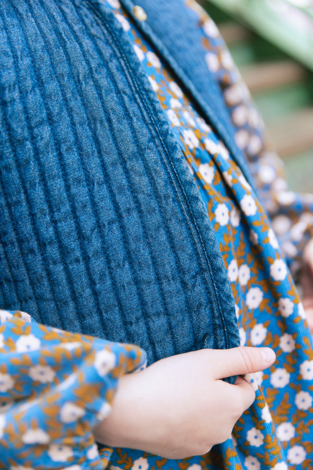 Gilet - Josefa chambray bleu matelassé - Image alternative